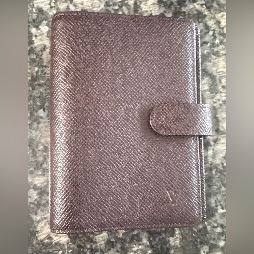 LOUIS VUITTON Brown Taiga Leather Agenda 2000 Diary Address Cover  Vintage